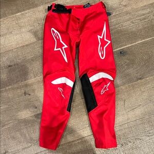 Red Alpinestars Racing Pants Dirt Bike